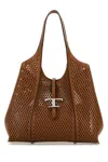 Tod's Women's Shopping Bag T Timeless Medium Perforated In Brown