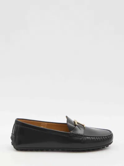 Tod's City Gommino Moccasins In Black