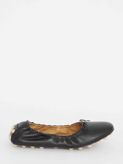 Tod's Des Gommini 76k Ballerina Flats In Black