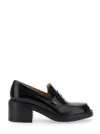 Tod's Leather Block Heel Loafers With Round Toe In Black
