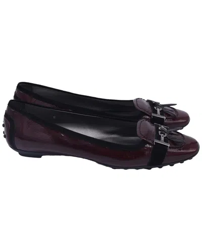 Tod's Women's Leather Bow Embellished Loafer (authentic Pre-loved) In Animal Print