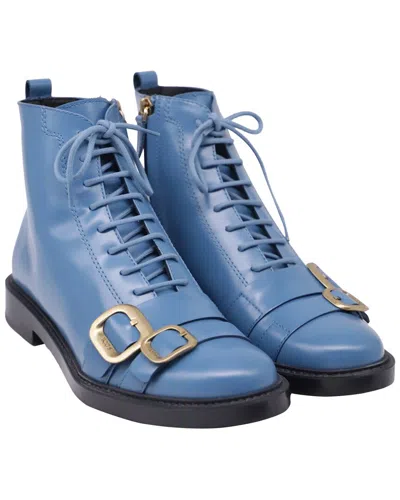 Pre-owned Tod's Women's Leather Lace-up Bootie (authentic Pre-loved)