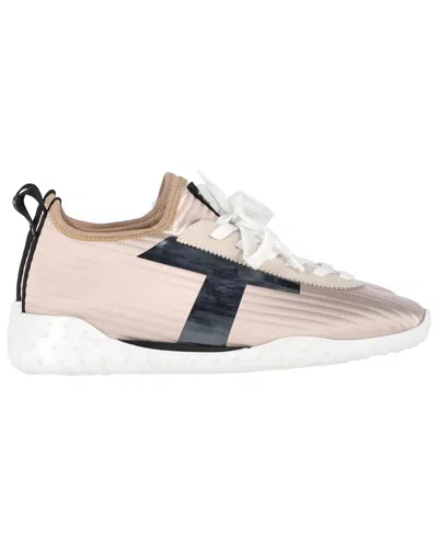 Pre-owned Tod's Women's Leather Quilted Lace-up Sneaker (authentic Pre-loved) In Multi