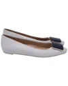 Tod's Square Plate-embellished Ballet Flats In White Leather In White