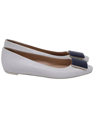 Tod's Women's Leather Square Plate-embellished Ballet Flat (authentic Pre-  Loved) In White