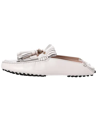 Pre-owned Tod's Women's Leather Tassel & Chain Detail Loafer (authentic Pre-loved)