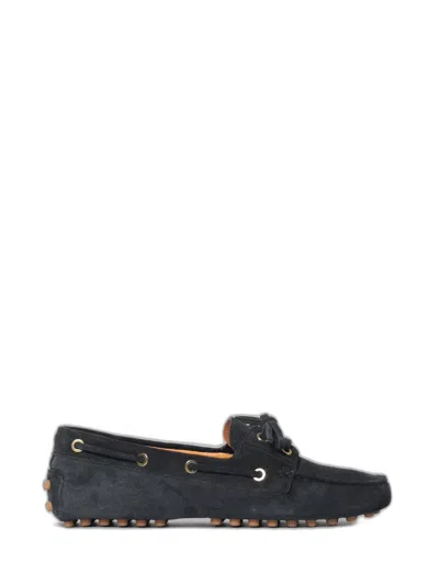Tod's Blue Eyelet Tie Rubber Pebble Shoes