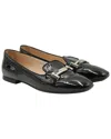 Tod's Women's Patent Leather Double T Flat (authentic Pre-loved) In Black