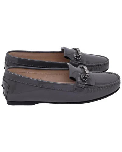 Tod's Women's Patent Leather Embellished Driver (authentic Pre-loved) In Black