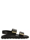 Tod's Women Sandal With Two Leather Straps In Black