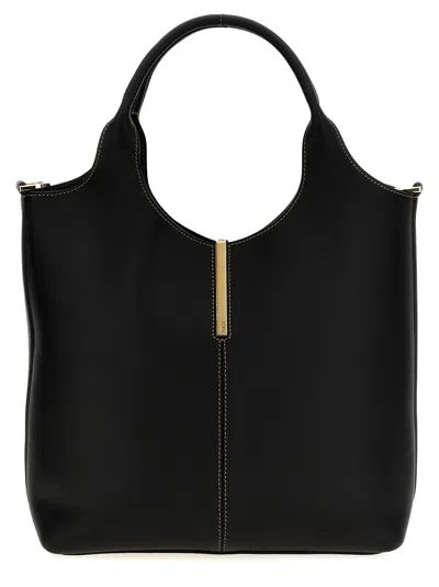 Tod's Sleek Calfskin Leather Shoulder Bag In Black