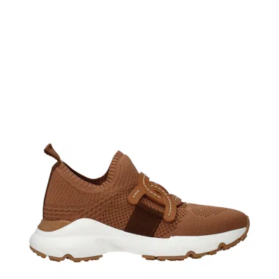 Tod's Women's Sneakers Fabric Brown/biscuit