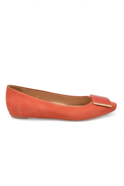 Tod's Women Suede Ballet Flats In Orange