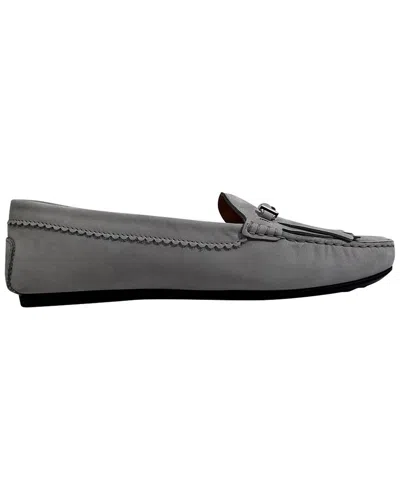 Tod's Women's Suede Fringed Loafer (authentic Pre-loved) In Gray