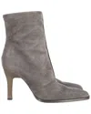 Tod's Women's Suede High Heeled Bootie, Size 38 (authentic Pre-loved) In Gray