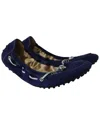 Tod's Women's Suede Scrunch Ballet Flat, Size 38.5 (authentic Pre-loved) In Blue