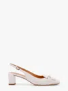 Tod's Leather Slingback With Metal Detail In Cream