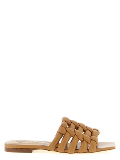 Tod's Woven Nappa Leather Sandals In Multi