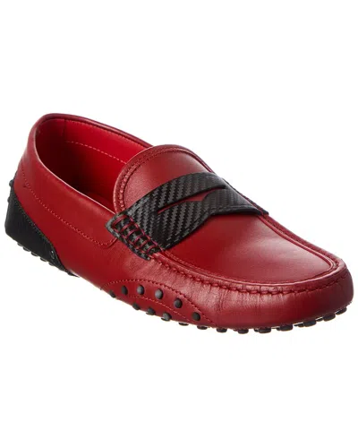 Tod's X Ferrari Gommino Leather Loafer In Red