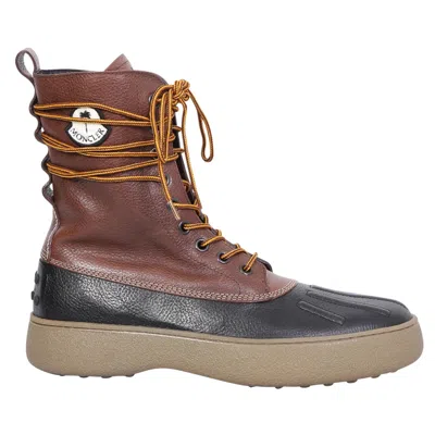 Tod's X Moncler X Palm Angels Leather Boots In Brown