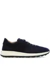 Tod's Low Top Sneakers With Rubber Sole And Suede Finish In Blue