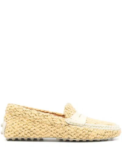 Tod's Xxw22l0jb90u8bxxc5xxc5 Gommino 22l Mocassino Tessuto In Yellow