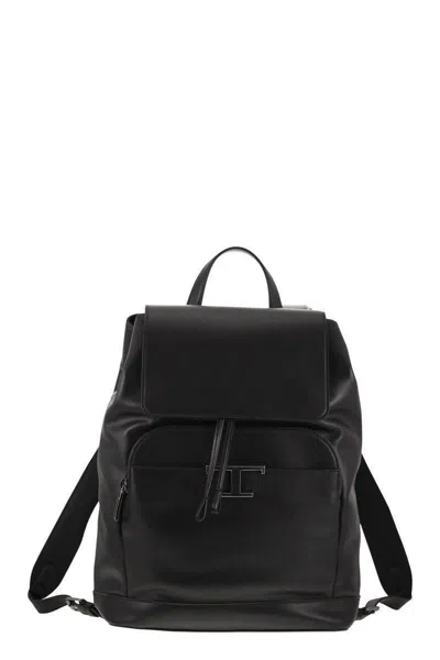 Tod's T Timeless Medium Leather Backpack In Black
