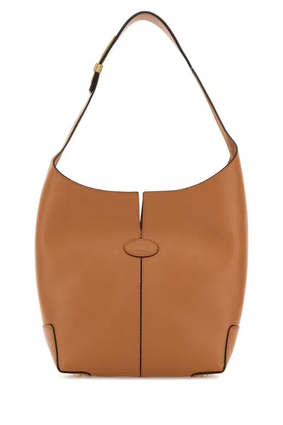 Tod's Tod`s ? 26 Cm Leather Bucket Handbag With Suede Lining In Orange