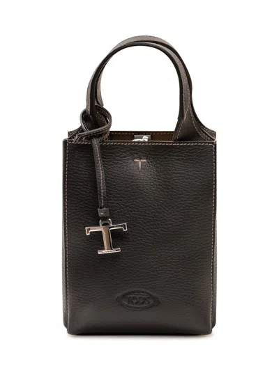 Tod's Tod`s -style Shopping Bag Handbag For Everyday Wear In Nero