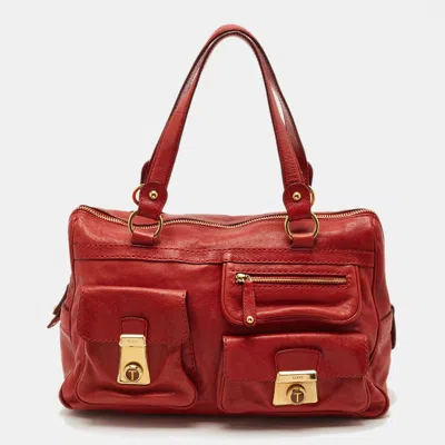 Pre-owned Tod's Took Tracolla Media Brick Red Leather Satchel
