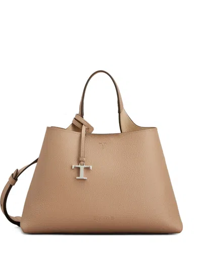 Tod's Top Handle Charm Tote Bag In Neutral