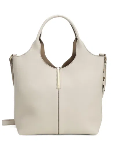 Tod's Top-handle Leather Tote Bag In Neutral