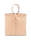 Tod's Top-handle Leather Tote Bag In Neutral