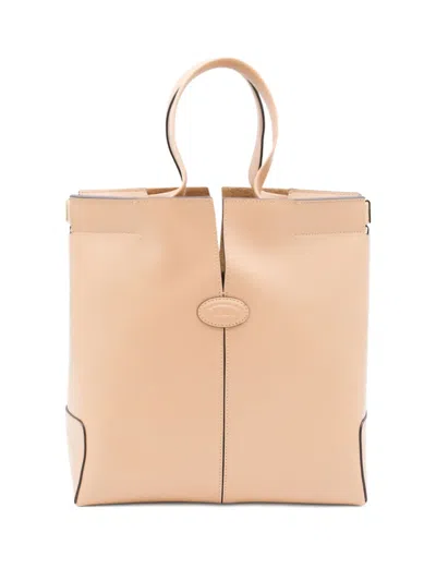 Tod's Top-handle Leather Tote Bag In Neutral