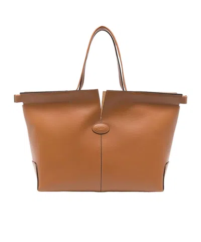 Tod's Top Handle Shopping Bag In Brown