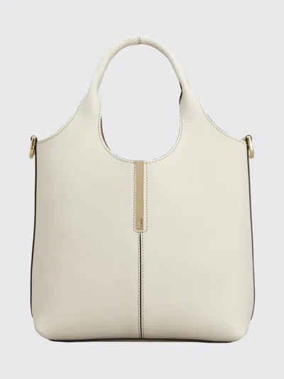 Tod's Small Leather Shopping Tote Bag In White
