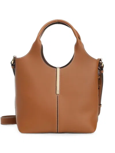 Tod's Tote Shopping Bag In Leather Mini In Brown