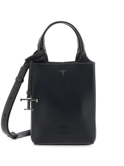 Tod's Micro Leather Mini Bag Shoulder Strap Handles In Black