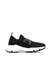Tod's Leather-trimmed Stretch-knit Slip-on Sneakers In Black