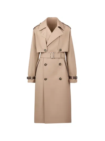 Tod's Trench Coat With Removable Cape In Brown