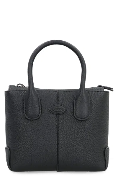 Tod's Trendy Black Calfskin Tote Handbag