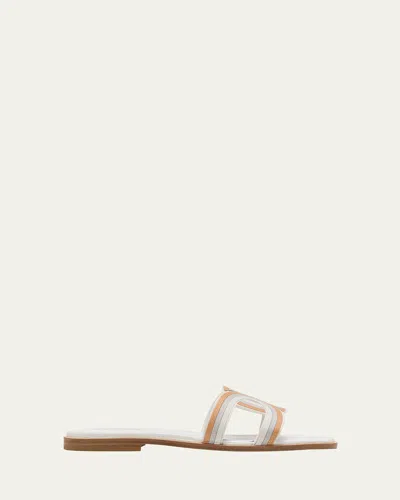 Tod's Kate Crossover Leather Sandals In Off White