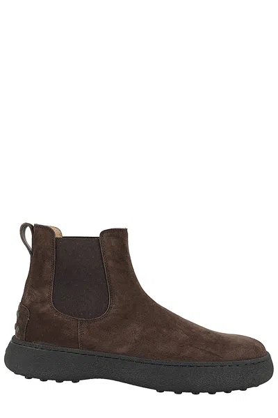 Tod's Tronchetto Suede Boots In Multicolor