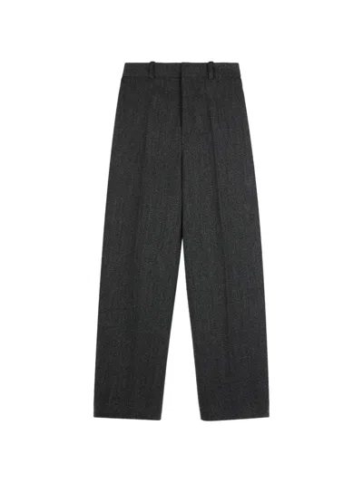 Tod's Trousers In Mouliné Wool Twill In Black