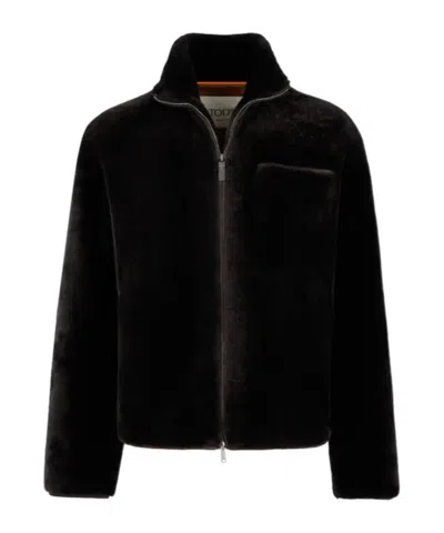 Tod's Truck Driver Wool Casual Jacket In Brown