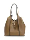 Tod's Tsb Shopping Pend. T Piccola Shoulder Bags Green In Brown