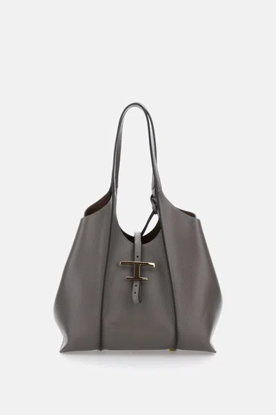 Tod's Tsb Small Shopping Bag In Gray