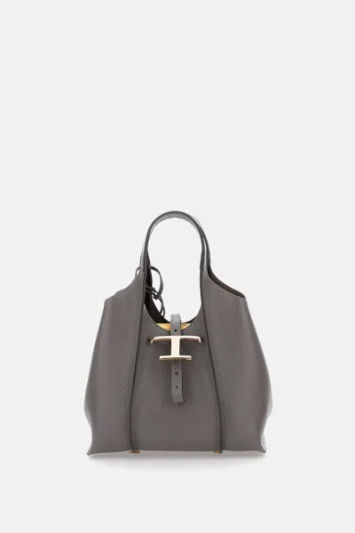 Tod's Tsb Small Shopping Bag In Gray
