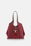 Tod's T Timeless Small Shopping Bag In Red