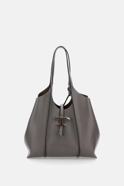 Tod's Tsb Small Shopping Bag In Gray